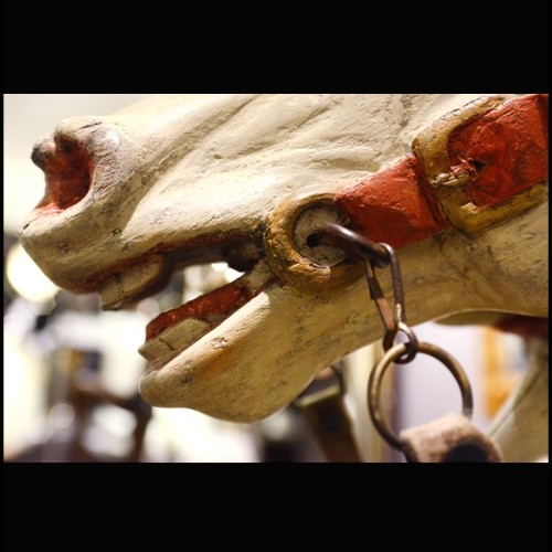 Cheval Cabré 01 - 313 - Unique, hand-painted wooden prancing horse, collectible fairground art - Pacific Compagnie.