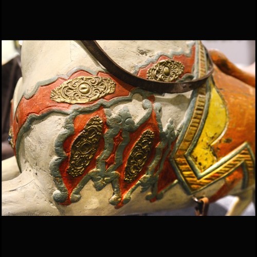 Cheval Cabré 01 - 313 - Exquisite, carved wooden horse, 19th-century fairground design - Pacific Compagnie.