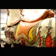 Cheval Cabré 01 - 313 - Vibrant, handcrafted wooden horse, opulent merry-go-round style - Pacific Compagnie.
