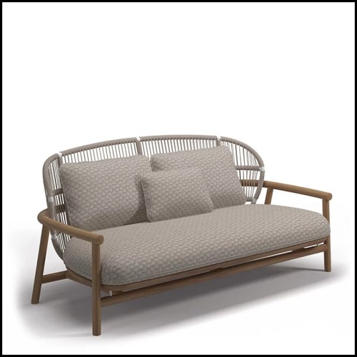 Canapé d'Extérieur 45 - Fern 2 places - Fern pattern outdoor sofa by Gloster, 2-person seating - Pacific Compagnie.