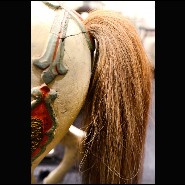 Cheval Cabré 01 - 313 - Intricately painted wooden prancing horse, fairground art treasure - Pacific Compagnie.