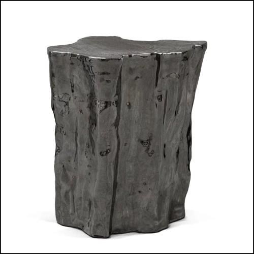 Table d'appoint 145 - Heaven Black - Exquisite black ceramic side table with artisanal charm 145-Heaven Black - Pacific Compagni