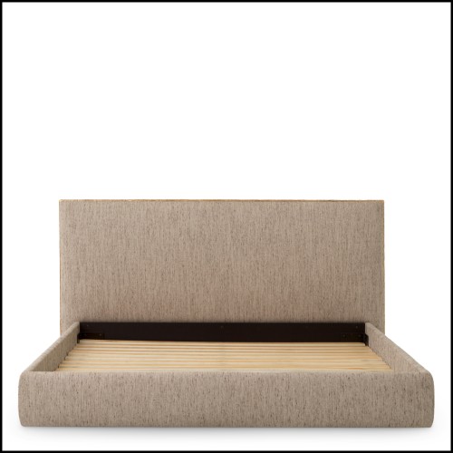 Lit 24 - Ashford - High-end beige bed with ornate golden finish, crafted from wood - Pacific Compagnie.