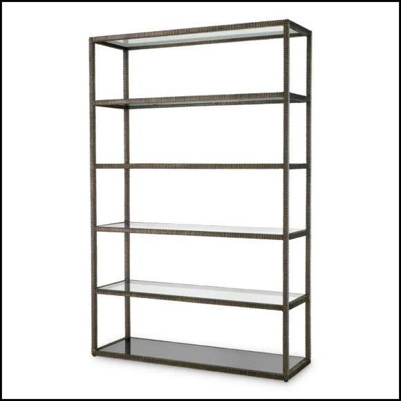 Armoire 24 - Bethesda - Bronze-finished luxury shelving unit with glass doors - Pacific Compagnie.