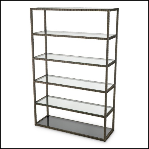 Armoire 24 - Bethesda - Elegant smoked glass armoire with bronze accents - Pacific Compagnie.