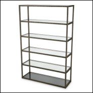 Armoire 24 - Bethesda - Elegant smoked glass armoire with bronze accents - Pacific Compagnie.