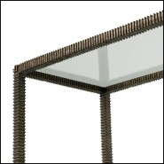 Armoire 24 - Bethesda - Meuble de rangement en verre clair et fumé, finition bronze luxueuse - Pacific Compagnie.