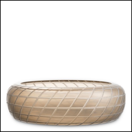 Bol 24 - Tarano - Luxury decorative bowl in sand color, 40 cm diameter - Pacific Compagnie.