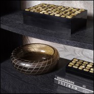 Bol 24 - Tarano - Elegant glass bowl, 11 cm height, sand color - Pacific Compagnie.