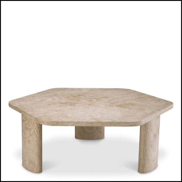 Table basse 24 - Zenitho - Table basse design en travertin pour salle de séjour - Pacific Compagnie.