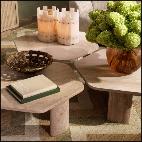 Table basse 24 - Zenitho - Table basse en travertin de luxe - Pacific Compagnie.