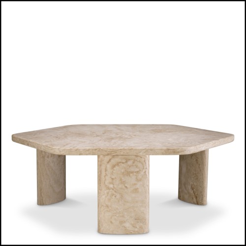 Table basse 24 - Zenitho - High-end coffee table with unique travertin design - Pacific Compagnie.