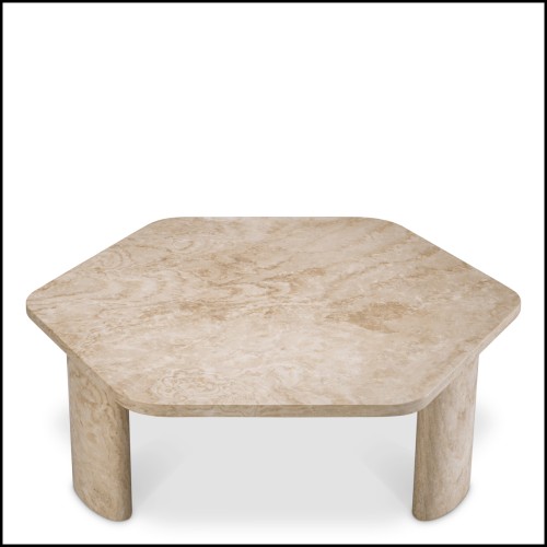 Table basse 24 - Zenitho - Luxurious travertin coffee table - Pacific Compagnie.