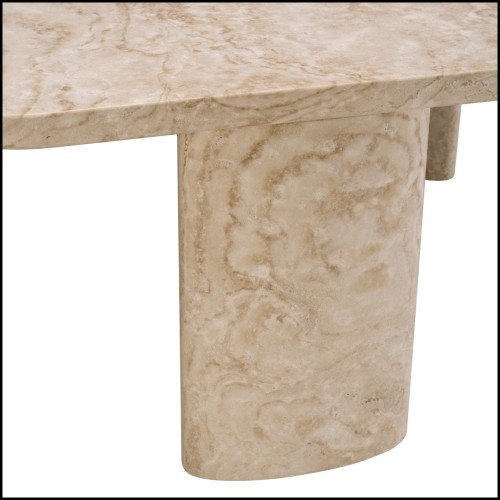 Table basse 24 - Zenitho - Elegant low table with travertin finish - Pacific Compagnie.