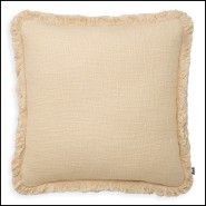 Coussin 24 - Brogan carré - Coussin de décoration en coton blanc cassé, style luxe - Pacific Compagnie.