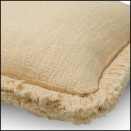 Coussin 24 - Brogan carré - Elegant broken white cotton cushion with brogan design - Pacific Compagnie.
