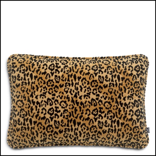 Coussin 24 - Diana rectangulaire - Luxury rectangular pillow in bernard leopard camel color - Pacific Compagnie.
