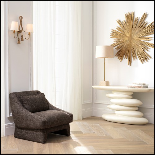 Coussin 24 - Renato - Coussin de luxe marron en tissu renato - Pacific Compagnie.