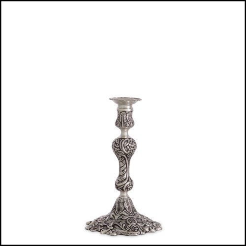 Bougeoir 24 - Thomson - Luxury silver candelabra with antique finish - Pacific Compagnie.