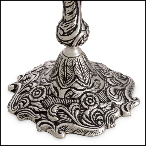 Bougeoir 24 - Thomson - Exclusive luxury candle holder in antique silver - Pacific Compagnie.