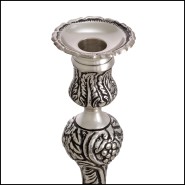 Bougeoir 24 - Thomson - Ornate silver bougeoir with antique details for luxurious ambiance - Pacific Compagnie.