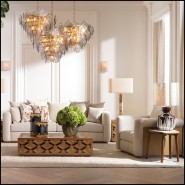 Coussin 24 - Saphira II - Beige and orange fabric cushion, 50x50cm - Pacific Compagnie.