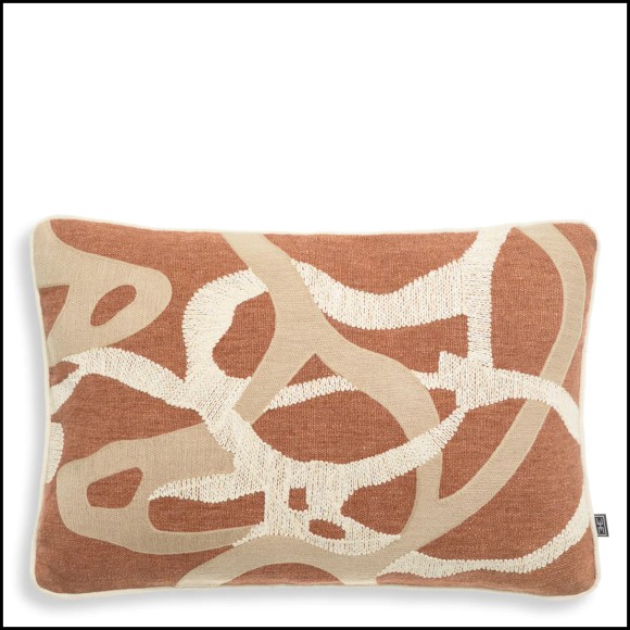 Coussin 24 - Saphira rectangle - Coussin de décoration en tissu orange et beige pour maison - Pacific Compagnie.