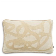 Coussin 24 - Saphira rectangle - Coussin de décoration en tissu beige et orange - Pacific Compagnie.
