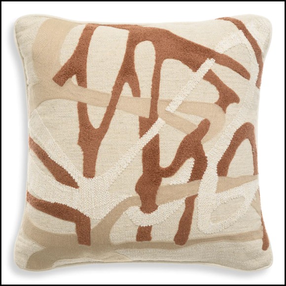 Coussin 24 - Saphira - Luxury orange and beige cushion - Pacific Compagnie.