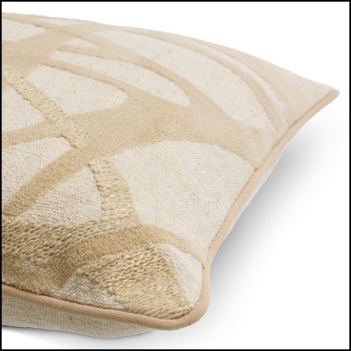 Coussin 24 - Saphira - Coussin de design en tissu orange et beige pour intérieur de maison - Pacific Compagnie.