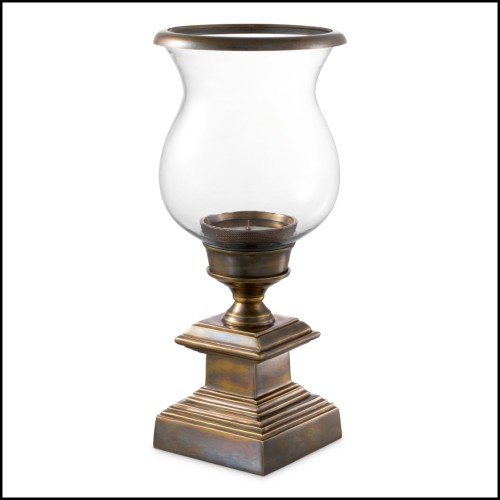 Photophore 24 - Datcha - Elegant glass and stainless steel photophore with laiton vintage details - Pacific Compagnie.