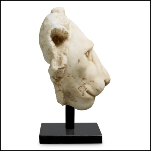 Objet décoratif 24 - Lion - Lion figurine made of grès, granit, and fer materials - Pacific Compagnie.