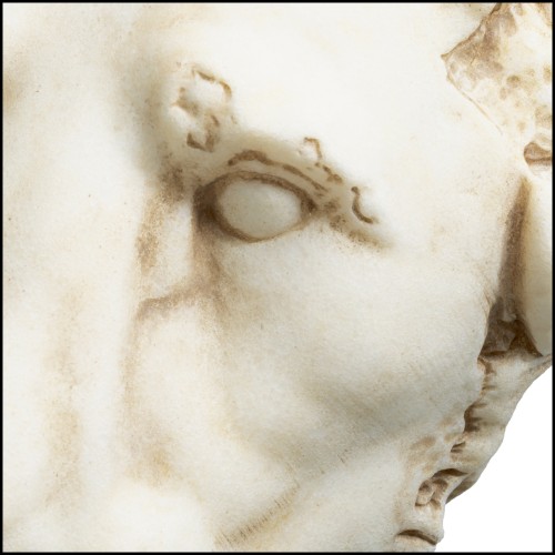 Objet décoratif 24 - Lion - Black base lion decorative object with granite details - Pacific Compagnie.