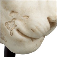 Objet décoratif 24 - Lion - Grey finish lion sculpture with iron accents - Pacific Compagnie.