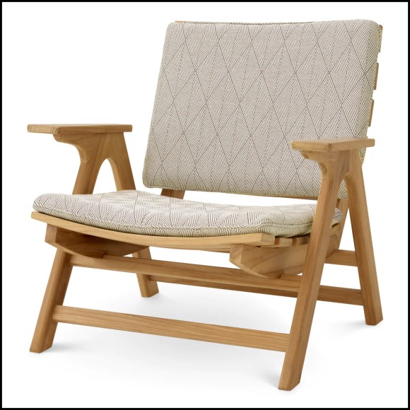 Chaise d’extérieur 24 - Oceanview - Premium outdoor seating solution with durable tissu fabric and wood frame - Pacific Compagni