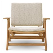 Chaise d’extérieur 24 - Oceanview - Chaise extérieur de luxe en teck et tissu - Pacific Compagnie.