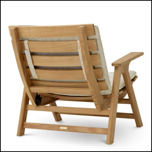 Chaise d’extérieur 24 - Oceanview - Chaise d'extérieur en bois de teck et tissu - Pacific Compagnie.