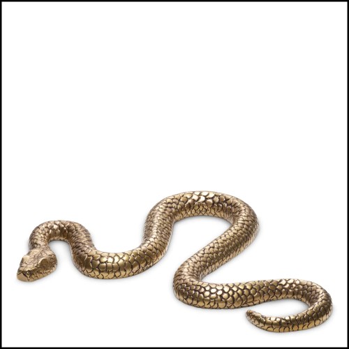 Objet décoratif 24 - Serpent - Luxury decorative serpent object in vintage brass finish - Pacific Compagnie.