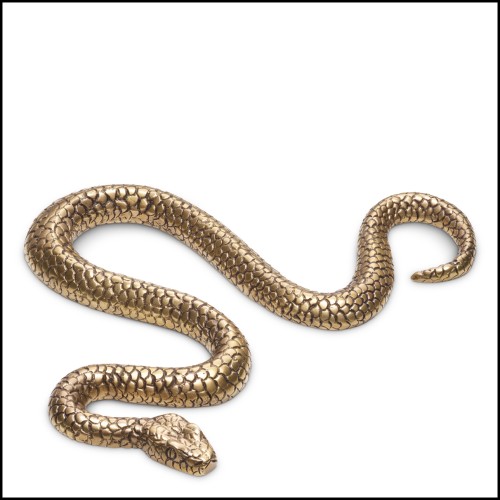 Objet décoratif 24 - Serpent - Brass serpent decorative item with laiton vintage finish - Pacific Compagnie.