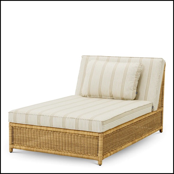 Lit de jour modulaire d’extérieur 24 - Hampton - Outdoor furniture with faux rotin and beige tissu combination - Pacific Compagn