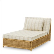Lit de jour modulaire d’extérieur 24 - Hampton - Luxury outdoor daybed with faux wicker and beige fabric - Pacific Compagnie.