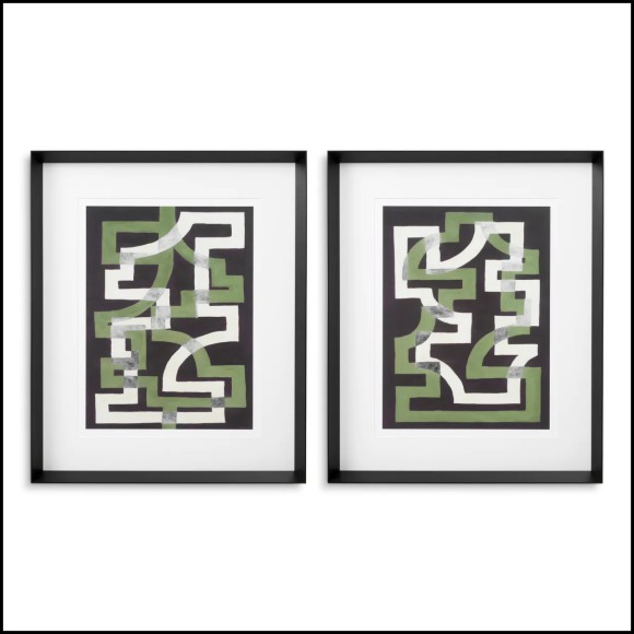 Impression 24 - Window Trellis par Michael Willett - Elegant black-framed artwork with a 24-window trellis design, perfect for l