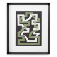 Impression 24 - Window Trellis par Michael Willett - High-end decorative piece with 24-window trellis pattern, in black and clea