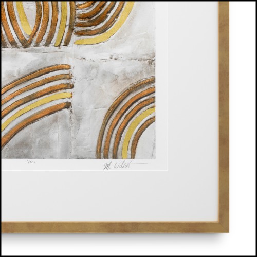 Impression 24 - Refined Catena par Michael Willett - Peinture abstraite avec touches de doré - Pacific Compagnie.