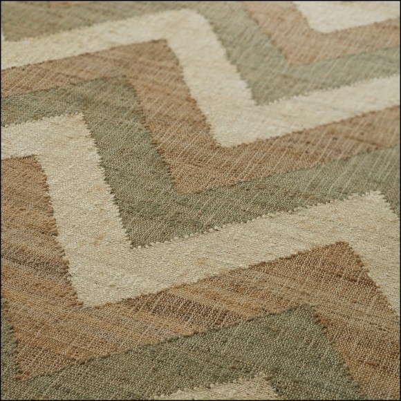 Tapis 24 - Ashburton - Tapis intérieur de luxe en jute et coton, couleur orange, jaune, vert - Pacific Compagnie.