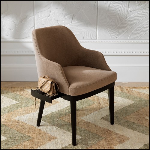 Tapis 24 - Ashburton - Small luxurious velvet polyester and jute area rug in yellow and orange - Pacific Compagnie.