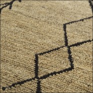 Tapis 24 - Thornfield - Luxury indoor rug with jute and cotton, black and yellow colors - Pacific Compagnie.