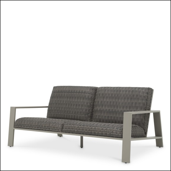 Canapé d’extérieur 24 - Belle Vue - Grey outdoor sofa in faux wicker - Pacific Compagnie.