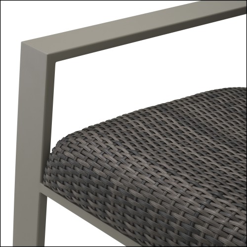 Canapé d’extérieur 24 - Belle Vue - eichholtz brand outdoor sofa in grey and faux rotin - Pacific Compagnie.