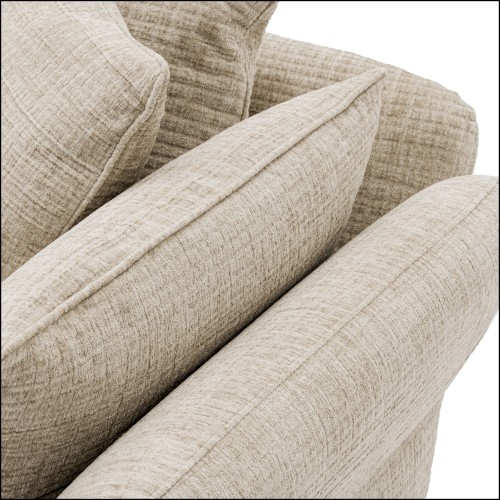 Canapé 24 - Zevron - Sophisticated Canapé 24-Zevron design featuring Alvyn crème and wooden accents - Pacific Compagnie.